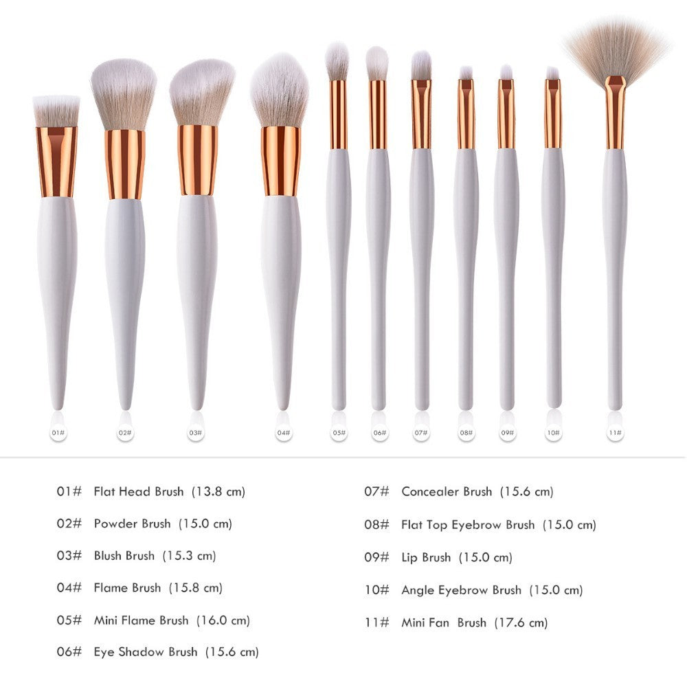 White Makeup Brush Set - Single Option Available