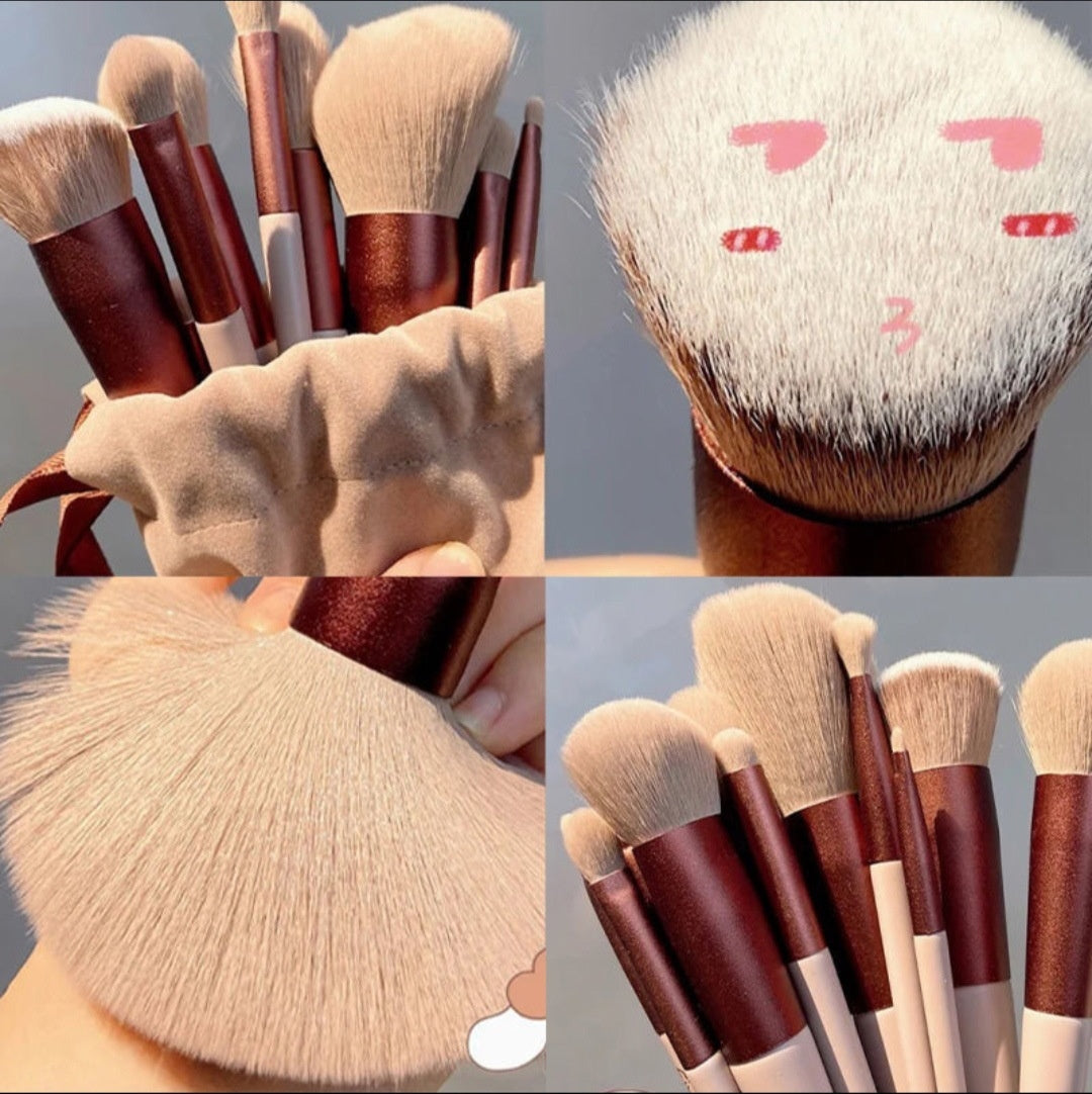 13 pc Makeup Brushes w/wo bag (Multi - color options available)